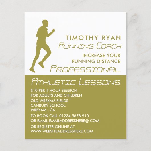 Flyer für männliche Laufende, Leichtathletik-Lekti (Vorne)