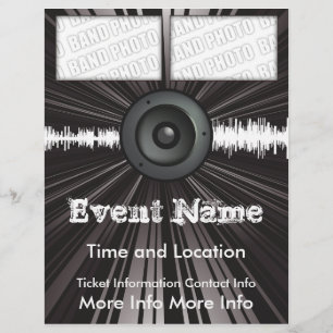 Flyer für Musikveranstaltungen Lautsprecher-Knall