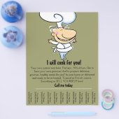 Flyer für persönliche Koch/Catering-Tränenbogen (Einzeln)