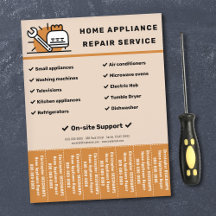 Flyer für Reparaturen von Haushaltsgeräten mit Abr