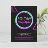Flyer für saubere Neon Night Einladung (Stehend Vorderseite)