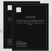 Flyer für Schwarze Minimal-Business-Marketing-Logo (Vorne/Hinten)