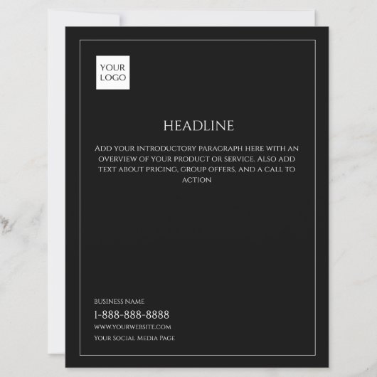 Flyer für Schwarze Minimal-Business-Marketing-Logo (Vorderseite)