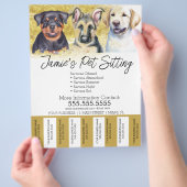 Flyer für Wasserfarbene Hunde Abreißen von Streife (Hand)