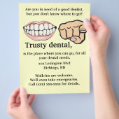 Flyer für Zahnwerbung (Hand)