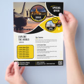 Flyer Gelbe Vorlage für Reisebüros (Hand)