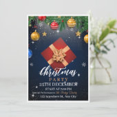 Flyer "Golden and White Christmas Party" Einladung (Stehend Vorderseite)