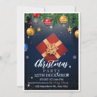 Flyer "Golden and White Christmas Party" Einladung