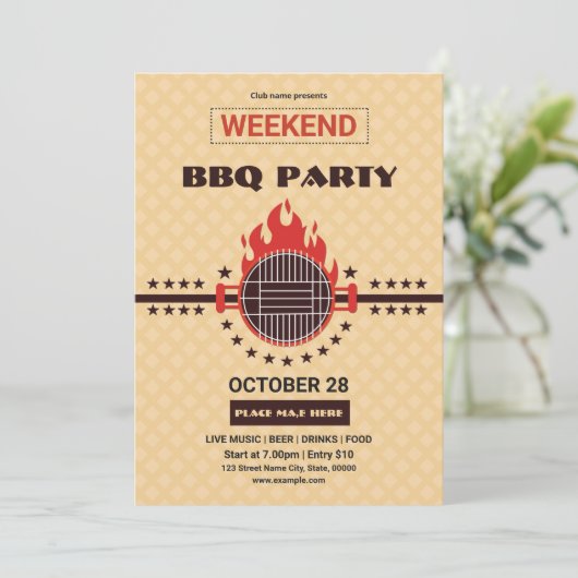 Flyer GRILLEN Party Einladung (Stehend Vorderseite)
