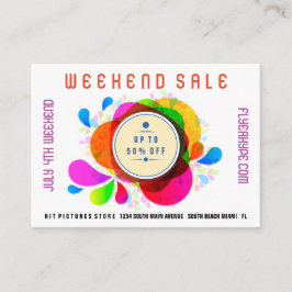 Flyer Hype Badge Store Sale Marketing Colorful V3 Visitenkarte