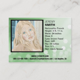 Flyer Hype Green Glow Headshot Business Card Visitenkarte