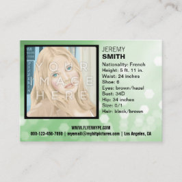 Flyer Hype Green Glow Headshot Business Card Visitenkarte