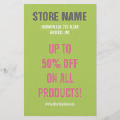 Flyer im Bekleidungsgeschäft (Hinten)