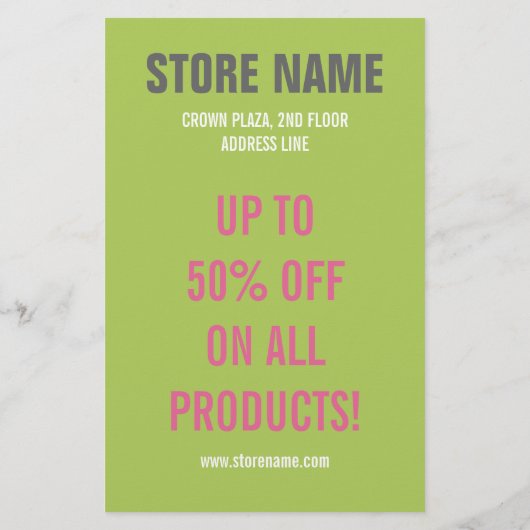 Flyer im Bekleidungsgeschäft (Hinten)