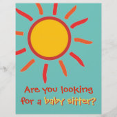 Flyer individuell gestalten - Baby Sitter (Hinten)