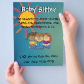 Flyer individuell gestalten - Baby Sitter (Hand)