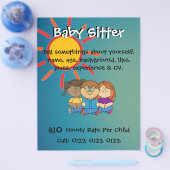 Flyer individuell gestalten - Baby Sitter (Einzeln)