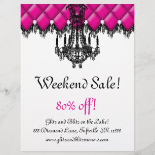 Flyer Kleider Mode Schmuck Pink Kronleuchter Tufti
