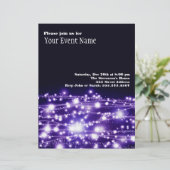 Flyer lila Sparkling Stars (Stehend Vorderseite)