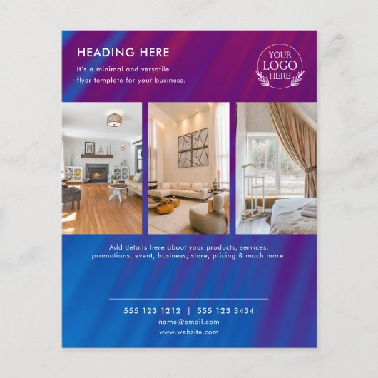 Flyer Minimalistisch Business Marketing | Logo und (Vorne)