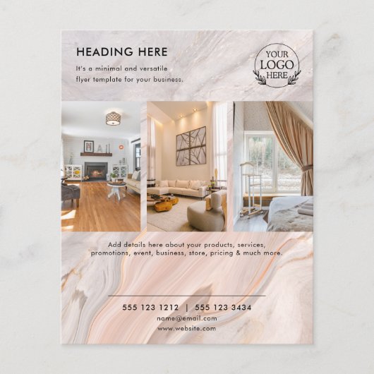 Flyer Minimalistisch Business Marketing | Logo und (Vorne)