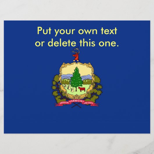 Flyer mit der Fahne von Vermont, USA (Vorne)