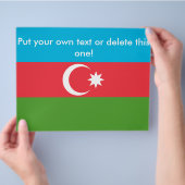 Flyer mit der Flagge Aserbaidschans (Hand)