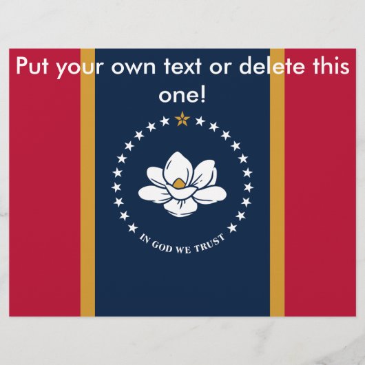 Flyer mit der Flagge des Staat Mississippi, USA (Vorne)