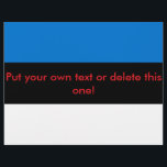 Flyer mit der Flagge Estlands<br><div class="desc">Fügen Sie Ihren Werbeaktionen oder Ankündigungen mit diesem patriotischen Flyer, der die Flagge Estlands zeigt, ein visuelles Element hinzu! Dieser Flyer wurde entwickelt, um den Nationalstolz zu erfassen und zu vermitteln, und zeigt das Blau, Schwarz und Weiß der estnischen Flagge in einem stilvollen und wirkungsvollen Layout. Ob Sie eine Kulturveranstaltung...</div>