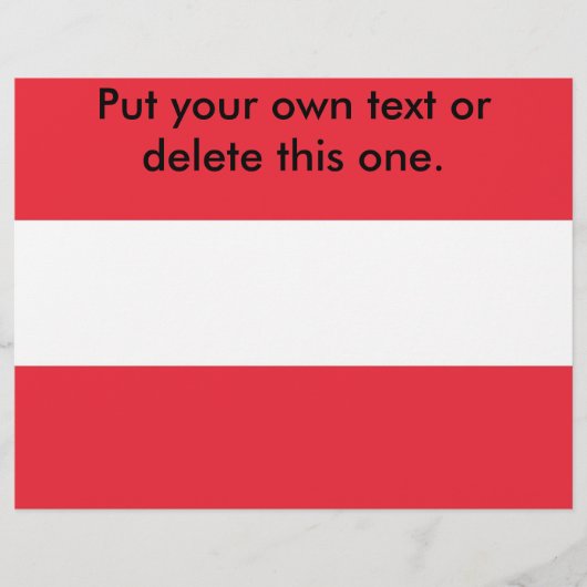 Flyer mit der Flagge Österreichs (Vorne)