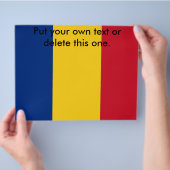 Flyer mit der Flagge Rumäniens (Hand)
