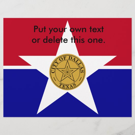 Flyer mit der Flagge von Dallas, USA (Vorne)