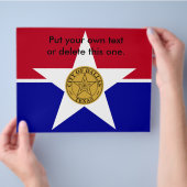 Flyer mit der Flagge von Dallas, USA (Hand)