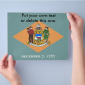 Flyer mit der Flagge von Delaware, U.S.A. (Hand)