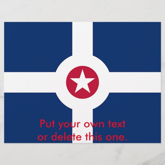 Flyer mit der Flagge von Indianapolis City, USA (Vorne)