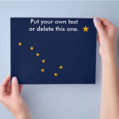 Flyer mit Fahne von Alaska, USA (Hand)