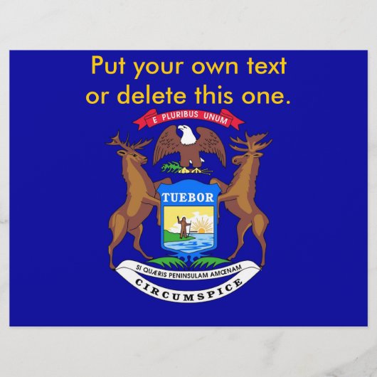 Flyer mit Fahne von Michigan, USA (Vorne)