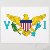 Flyer mit Flag der Jungfrau Islands, USA (Hinten)