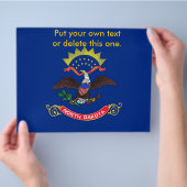 Flyer mit Flag von North Dakota, USA (Hand)