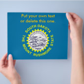 Flyer mit Flag von South Dakota, USA (Hand)