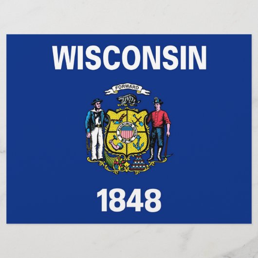 Flyer mit Flag von Wisconsin, USA (Hinten)