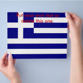 Flyer mit Flagge Griechenlands (Hand)