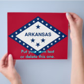 Flyer mit Flagge von Arkansas, USA (Hand)
