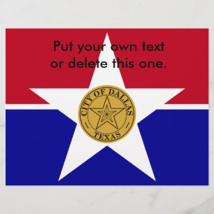 Flyer mit Flagge von Dallas, USA