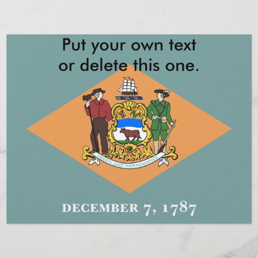 Flyer mit Flagge von Delaware, USA (Vorne)