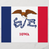 Flyer mit Flagge von Iowa, USA (Hinten)