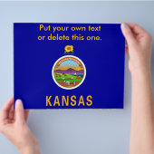Flyer mit Flagge von Kansas, USA (Hand)
