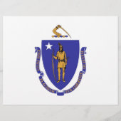 Flyer mit Flagge von Massachuttes, USA (Hinten)