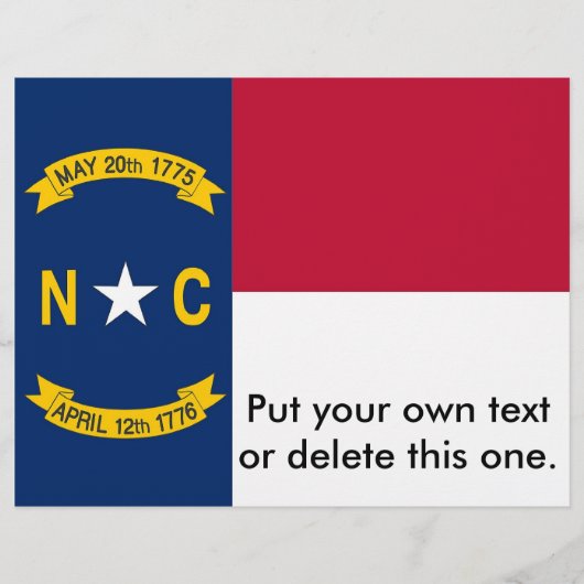 Flyer mit Flagge von North Carolina, USA (Vorne)