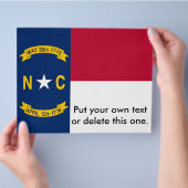 Flyer mit Flagge von North Carolina, USA (Hand)